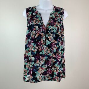 Maurices sz Small Sleeveless Top Blouse Floral Print Polyester